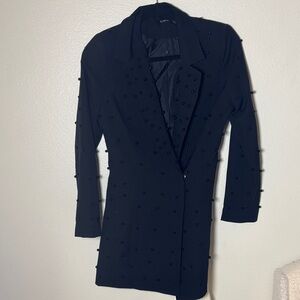 Boohoo Black Embellished Blazer Dress